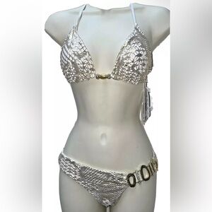 NWT BEACH BUNNY SWIMWEAR PALOMINO GOLD TRIANGLE SET